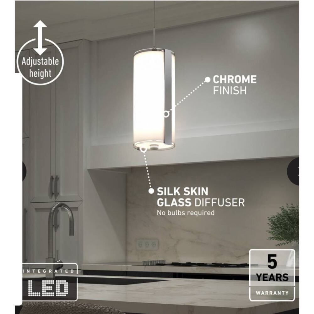 SUBWAY ROUND MINI INTEGRATED LED PENDANT LIGHT CHROME - Picture 5 of 8
